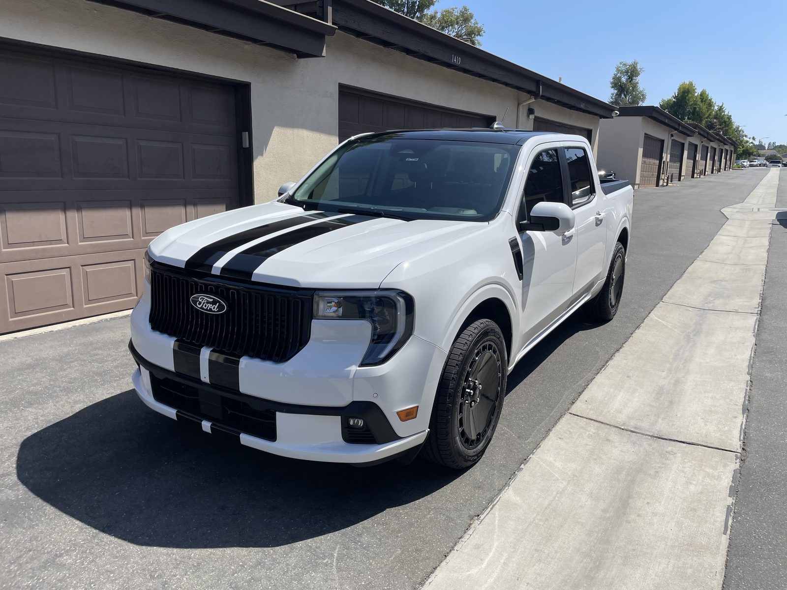 Ford Maverick with custom racing stripes